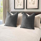 MIULEE Pack of 2 Dark Grey Decorative Chenille Pillow Covers 20x20 Inch - Image 5