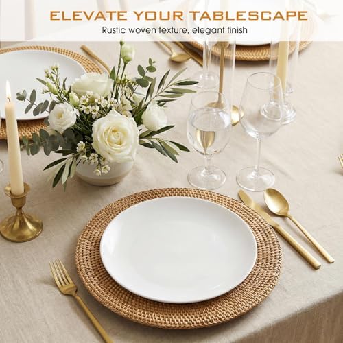 12 Pack 13" Rattan Charger Plate, Brown, Classic - Image 5