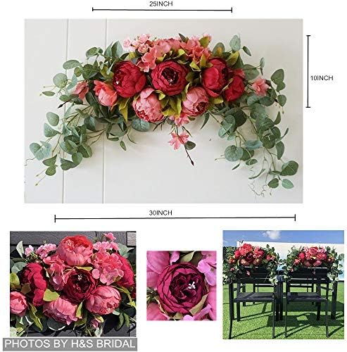 Wedding Arch Flowers 30 Inch Rustic Artificial Floral Swag Decor - Image 3