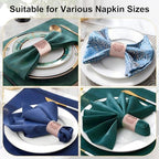 Holiday Parties Napkin Rings Set of 200, 2 Colors in 1 (Rose Gold Silver), Reusable Adjustable Napkin Bands for Parties, Wedding, Fathers' Day Table Decor, Waterproof Tear-Proof Great Gift Idea - Image 4