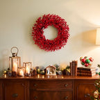 22" Christmas Wreath for Front Door, Christmas Decorations - Image 7