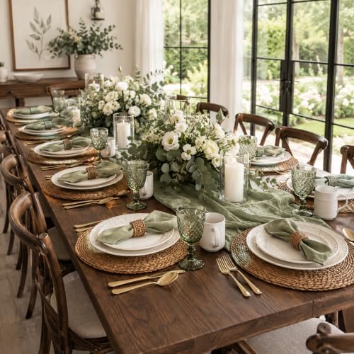 13.8" Set of 8 Brown Seagrass Woven Round Placemats by DaiVuCrafts - Image 7