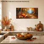 WAXWHELK Fall Canvas Wall Art Pumpkin Harvest Forest Path Painting Pictures Rustic Farmhouse Autumn Thanksgiving Artwork for Living Room Bedroom Home Decor, (16"x32") - Image 3
