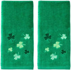 SKL Home St. Patrick's Day Tossed Shamrocks Hand Towel Set-2pc, Green by SKLHomebySaturdayKnightLtd