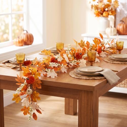 Fall Garland for Mantel, Pumpkin Garland for Thanksgiving Decor - Image 3