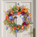 20" Colorful Wildflower Spring Summer Wreath for Front Door Outdoor Décor by Montekin