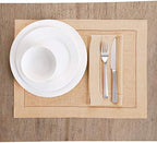 Solino Home 100% Pure Linen Placemats Beige Hemstitch, 14 x 19 in, Set of 6 - Image 2