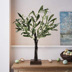 2FT Easter Olive Tree with LED Lights, 30 LED Artificial Twinkle Tree with Timer, Lighted Greenery Tree Bonsai Fairy Tabletop Lamp Tree for Home Decor - Image 6