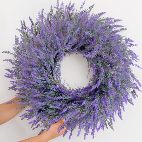 24" Lavender & Eucalyptus Wreath for Front Door,Outside Wreaths - Image 7