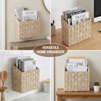 MyGift 12.5-Inch Woven Wall Hanging Storage Basket – Large Decorative Seagrass Organizer for Magazines, Mail, and Home Storage - Image 4