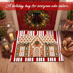 Tinideya 2 Pcs Christmas Layered Doormat Set, Gingerbread House - Image 6