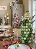 16" Tabletop Christmas Tree Small Green Gold Christmas Tree Decorations with 94 Shatterproof Ornaments Balls Christmas Centerpiece Mini Cone Xmas Tree for Holiday Party Wedding Table Desk Mantel Decor - Image 6
