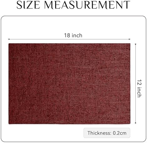 Softalker Faux Linen Cloth Placemats Set of 8-12 x 18 Inch, Red - Image 6