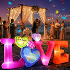 8.2FT Long Valentines Day Inflatables Outdoor Decorations - Blow up Valentine's Day Love Letters Yard Decor, Built-in LED Lights Romantic Holiday Decoration for Wedding Lawn Garden Party - Image 3