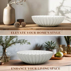 YMXYJM Large Decorative Bowl, Modern Handicraft Bowls for Home Decor, Decorative Fruit Bowl for Kitchen Counter, Ruffle Bowl Decor, Stylish Key Bowl for Entry Table, White - Image 7