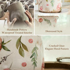 Retro Rustic Large Ceramic Vase with Handle, Distressed Farmhouse Pitcher for Home, Ideal Shelf Decor Floral Vase for Living Room Bedroom Office Table Centerpiece Decorations 9 Inch - Image 3