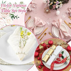 Uiifan 150 Pcs Pearl Napkin Rings for Wedding White Silver Beaded Holders - Image 5