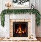 2 Pcs 6 Ft Christmas Garland Real Touch Norfolk Pine Garland Christmas Decorations Faux Realistic Winter Pine Garlands for Mantle, Table, Stairs, Doorframe, Fireplace Indoor Outdoor Holiday Xmas Decor - Image 6