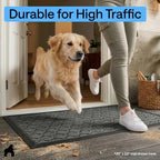 GORILLA GRIP WeatherMAX Door Mat, Indoor Outdoor, 72x24, Gray Quatrefoil - Image 7