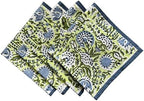 ATOSII Amara 100% Cotton Summer Dinner Napkins, Block Print, Durable Linen for Everyday Use, Weddings, Parties, Outdoors I 20 X 20 Inches, Set of 4 I Farmhouse Grandmillennial Coastal Table Decor - Image 3