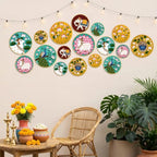 RattanView 18 Pcs Indian Round Wall Art, Diwali Wall Hanging Decor, Pichwai - Image 2