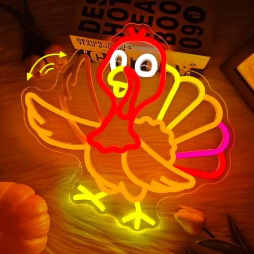 Flashing Turkey Neon Sign Funny Thanksgiving Window Lights Decor - Image 3