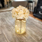 Set of 3 Mason Jar Lights, Champagne Hydrangea Holiday Table Decor - Image 7