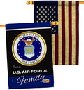 Air Force Proudly Family - Pack Armed Forces USAF United State American Military Veteran Retire Official USA Vintage Applique - Banner Small Garden Yard Gift Double-Sided , House Flag 28" x 40" by Breeze+Decor