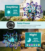 Peacock Wind Spinners Outdoor Kinetic Turquoise Green Garden Yard Art - Image 4