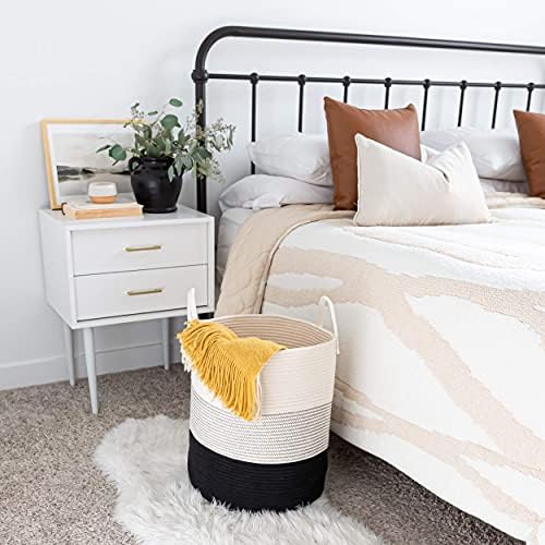 OrganiHaus Tall Cotton Rope Laundry Basket & Hamper, Blanket Storage 52L - Image 5