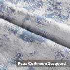 FUTEI Pack of 2 Faux Cashmere Throw Pillow Covers 12x20 Inch,Blue White - Image 2