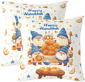 Erosebridal Hanukkah Gnomes Decorative Pillow Covers, Holiday Celebration Throw Pillow Covers 24X24 Set of 2, Happy Hanukkah Cushion Cases for Couch Bed Sofa Home Decor by Erosebridal