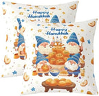 Erosebridal Hanukkah Gnomes Decorative Pillow Covers, Holiday Celebration Throw Pillow Covers 24X24 Set of 2, Happy Hanukkah Cushion Cases for Couch Bed Sofa Home Decor by Erosebridal