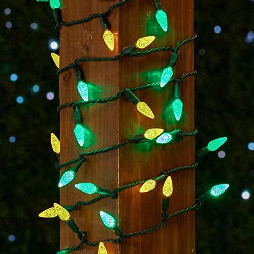 Novelty Lights 24FT 70 LED C6 Christmas String Lights, Green & Yellow - Image 3