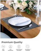 Leetaltree Denim Blue Placemats Set of 12 - Heat Resistant Non-Slip Place mats for Dining Table, Washable Durable PVC Vinyl Woven Table Mats（Denim Blue, 12） - Image 6