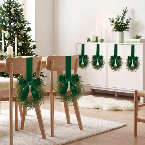 6 Pcs Christmas Green Wreaths Kitchen Cabinet Decorations - Image 6