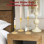 Matte Gold Candle Holders Bulk Painted Gold Metal Candlesticks Fit 0.8 Inch Taper Candles Decorative Metal Candelabra for Wedding Home Holiday Anniversary Party Dinning Table Decors (Set of 48) - Image 6
