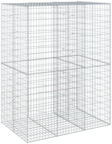 vidaXL Gabion Basket with Cover 59.1"x39.4"x78.7" Galvanized Iron by vidaXL