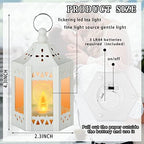Hortsun 20 Pcs Mini Vintage Lanterns Decorative with LED Candle,White - Image 2