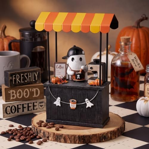 Simgoing Halloween Ghost Coffee Bar Decor Boo's Cafe Ghost Resin Figurine by Simgoing