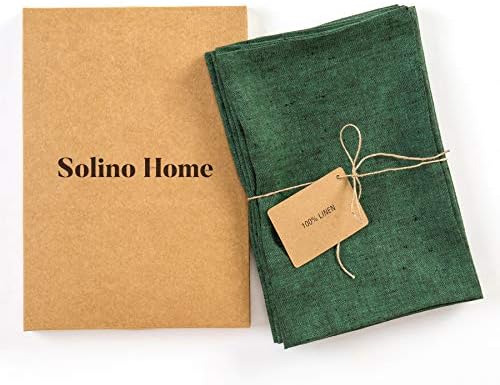 Solino Home 100% Linen Napkins Forest Green, Athena 20 x 20 in, Set of 4 - Image 3