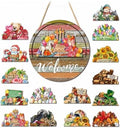Interchangeable Welcome Sign for Front Door, Seasonal Wooden Door Decor by Unknown