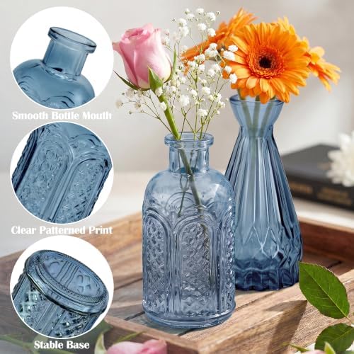 Glass Bud Vases in Bulk Small Mini Dark Blue Vase for Flowers 40pc - Image 5