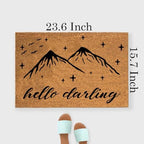 Funny The Entrance Way Outside Personalized Rug with Heavy-Duty Non Slip Outdoor Coconut Coir Doormat Pets Lover Gift 23.6 x 15.7 inch (Hello The Darling) - Image 2