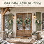 6 Pcs Mini Christmas Wreaths for Kitchen Cabinet Front Door with Bow - Image 7