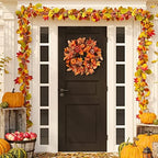 Sggvecsy Fall Wreath 20’’ Autumn Front Door Wreath with Various Pumpkin Cluster of Berries Maple Leaves Pine Cones for Outside Indoor Wall Window Festival Thanksgiving Harvest Autumn Fall Decor - Image 5