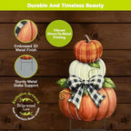 Briarwood Lane Fall Metal Art 32x17 Harvest Pumpkin Stack - Image 3