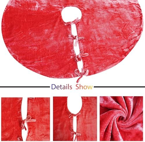 Sophia-Art Christmas Tree Skirt, Luxury Velvet Plush Skirt, Xmas Decoration Holiday Party Décor, Soft Velvet Home Décor Merry Christmas Party Christmas Tree Decorations (Pink,14 Inch) - Image 4