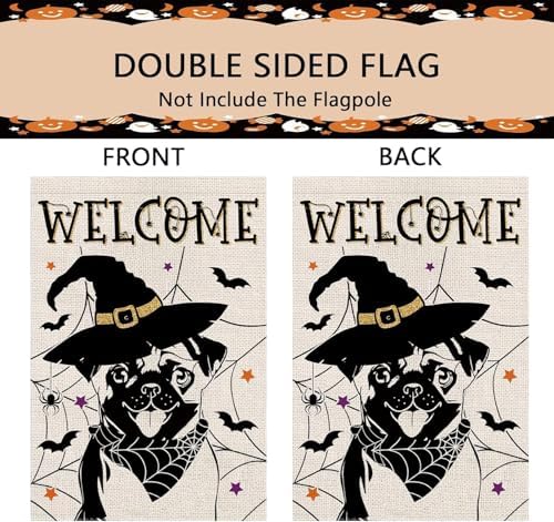 Seasonal Garden Flags Pug Dog Double Sided Flags Set of 11 Holiday Farmhouse Indoor Outdoor Yard Lawn Christmas Gifts Decorations 12.5x18 Inch - Image 3