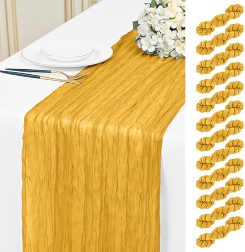 12 Pack Gold 10Ft Cheesecloth Table Runner by Unknown